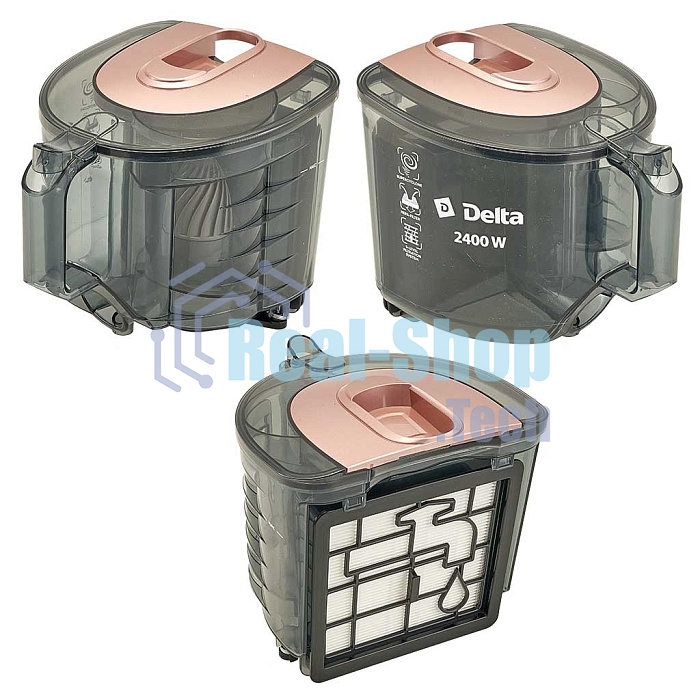 Пылесос DELTA DL-0853 бежево-розовый, 400/2400 Вт, уборка сухая, пылесборник контейнер, 4 л