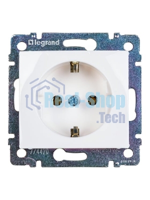 Механизм розетки 1-м СП Valena 2К+З с заземл. нем. станд. белый (DIY-упак.) Legrand 694280