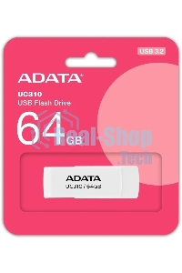 Флешка USB ADATA UC310 (UC310-64G-RWH), 64Gb, USB 3.2 Gen 1, R/W 100/30, белый