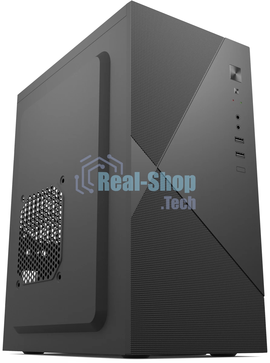 Компьютерный корпус с блоком питания 450Вт. Case Forza mATX, 450W, 2xUSB 2.0, Black, w/o FAN, 8 см fan PSU, power cord