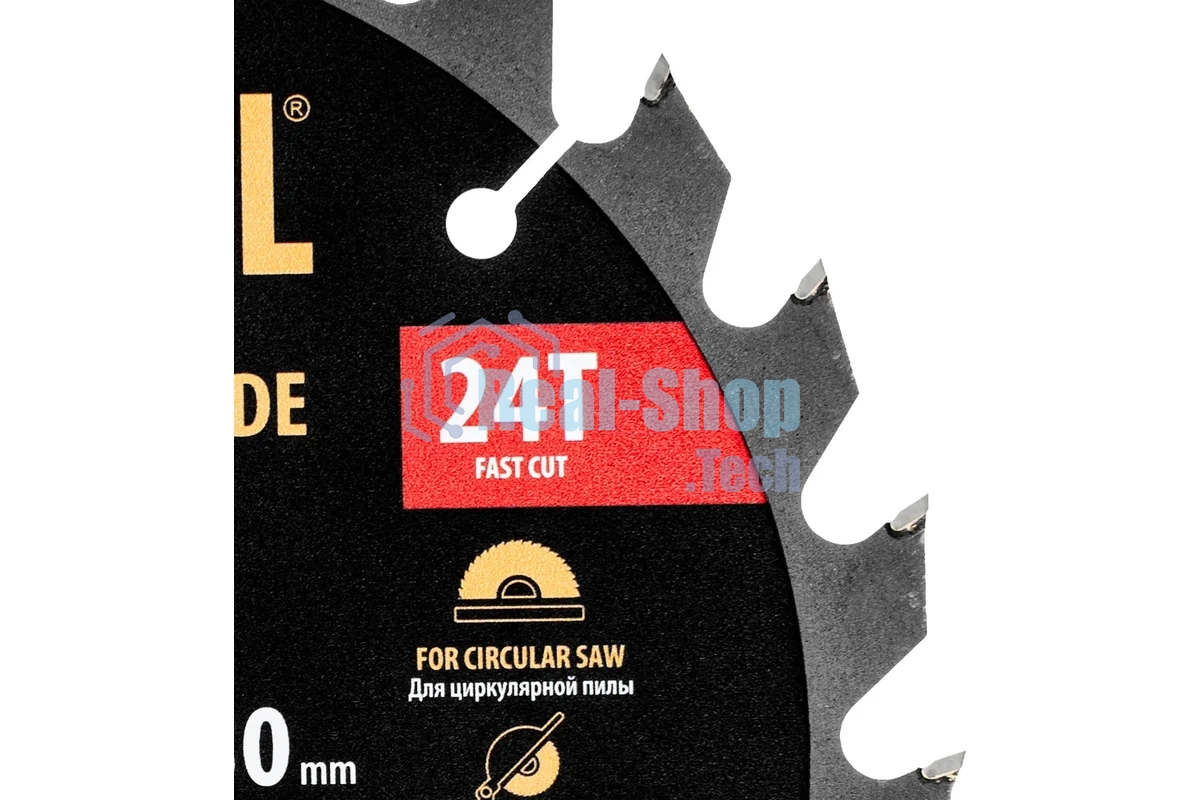 Пильный диск по дереву Denzel ф190 х 30 мм, 24 зубьев, тонкий 733427