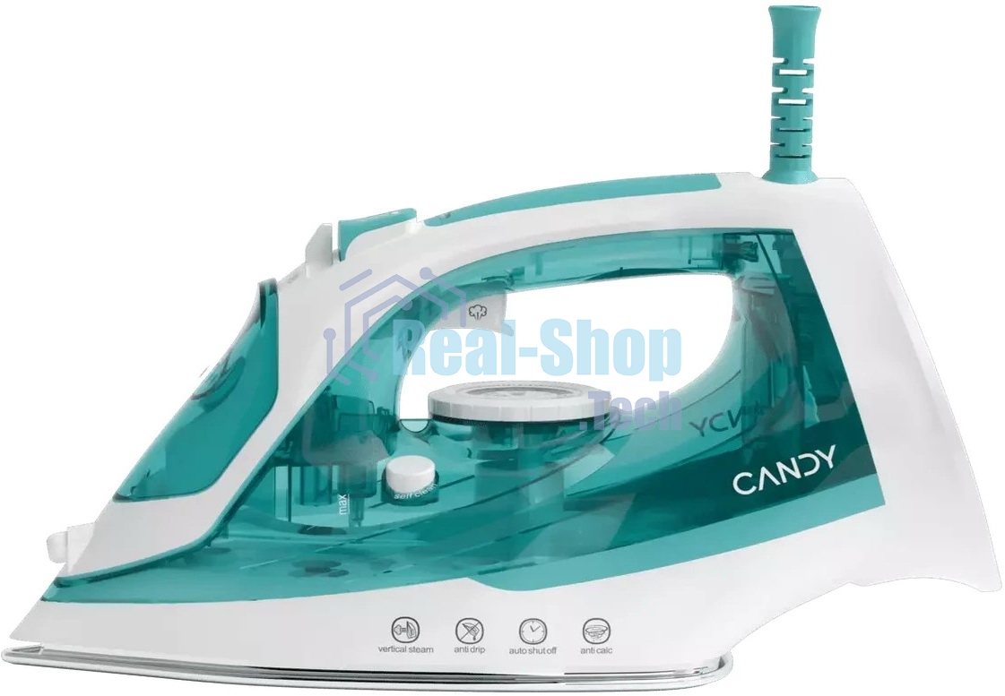 Утюг Candy CI-104 белый/бирюзовый, 2700 Вт, 50 г/мин, 160 г/мин, 370 мл