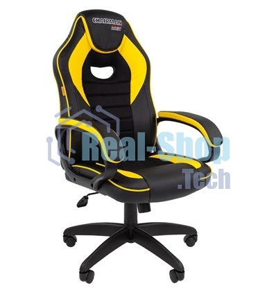 Кресло игровое Chairman game 16 Россия экопремиум черный/желтый (7028514)