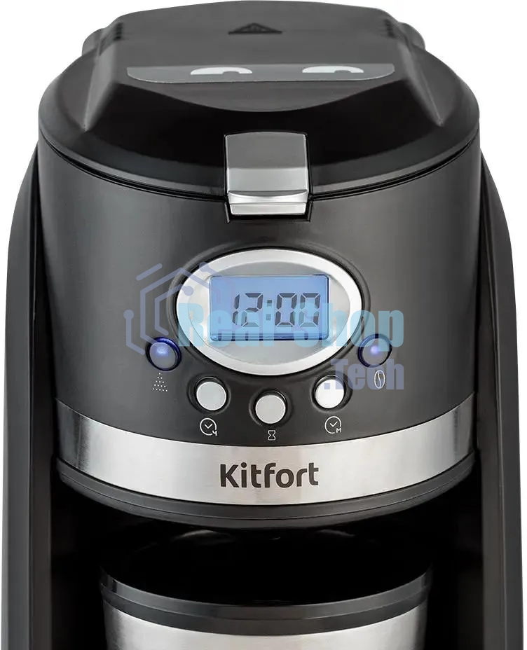 Кофеварка капельная Kitfort КТ-797 черный/нержавеющая сталь, исп. кофе - молотый, 0.42 л, 800 Вт.
