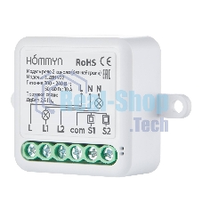 Модуль реле HOMMYN zigbee 2 канала (без нейтрали) RLZBNN02