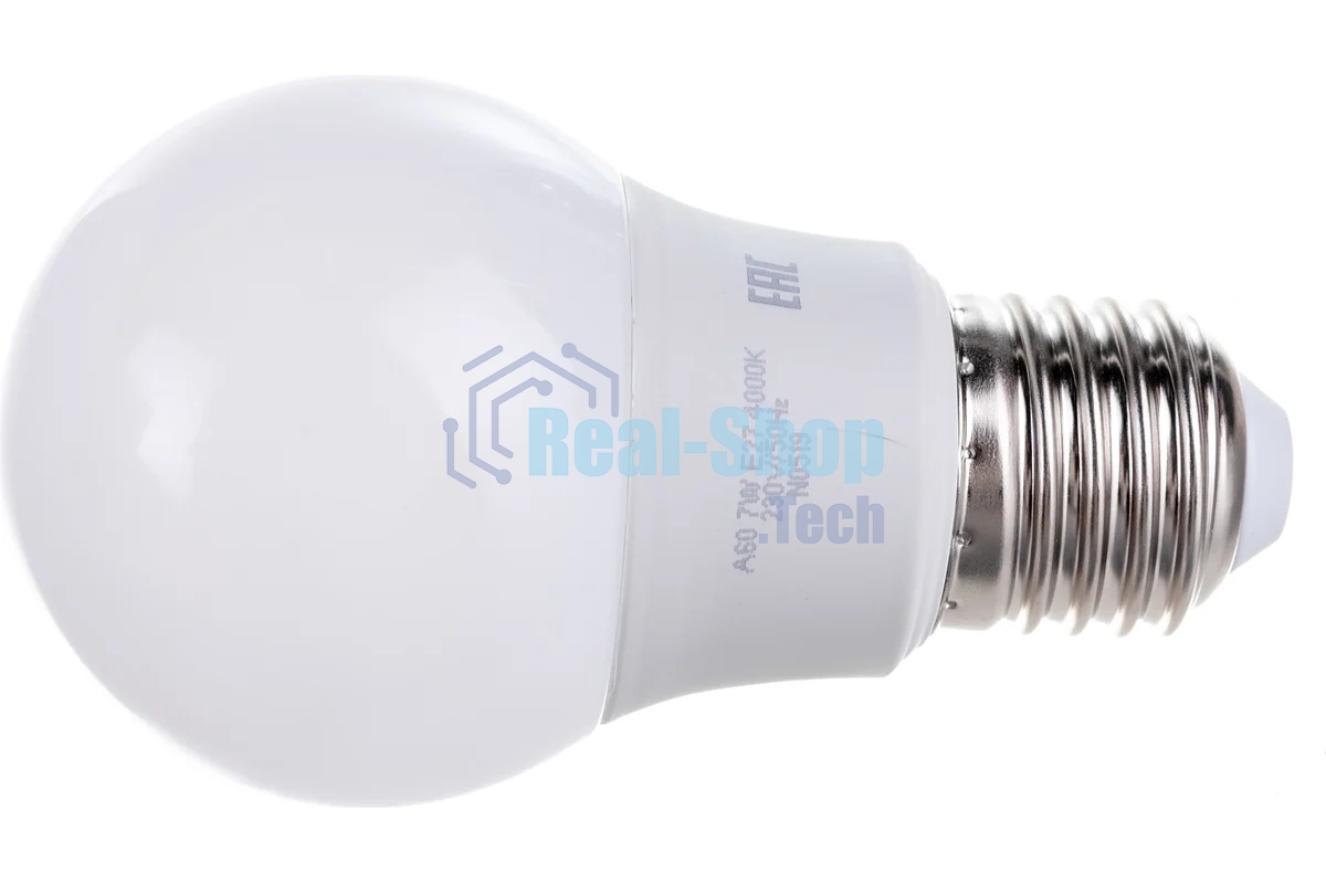 Лампа светодиодная JazzWay LED 7Вт Е27 220В 4000К PLED- ECO- A60 груша 1033185