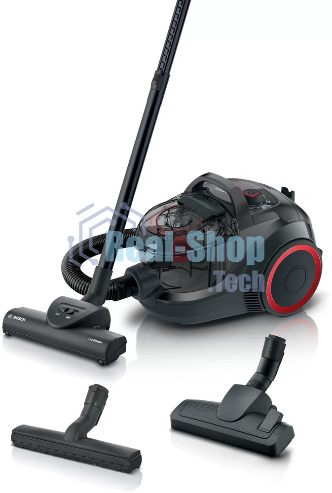Пылесос Bosch BGS21POW2 черный, 700 Вт, уборка сухая, пылесборник контейнер 2 л