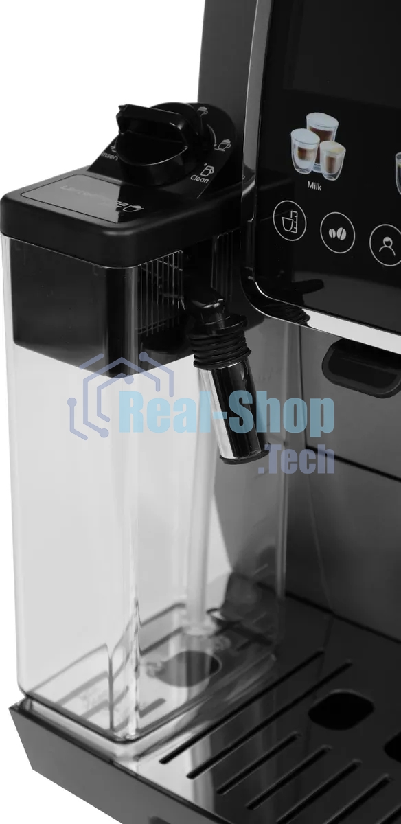 Кофемашина автоматическая DeLonghi Dinamica Plus ECAM380.95.TB черный/серый, исп. кофе - зерновой/молотый, 1.8 л, 1450 Вт, 15 Бар.