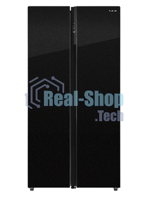 Холодильник Nordfrost RFS 525DX NFGB inverter черное стекло двухкамерный 283/183л морозилка сбоку, No Frost, Side-by-Side