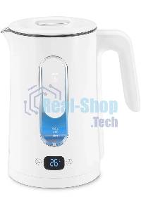 Чайник электрический Hyundai HYK-G5510 1.5л. 2200Вт белый/прозрачный корпус: стекло