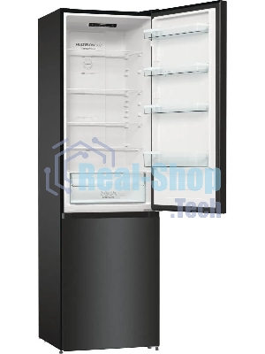 Холодильник Gorenje NRK6202EBXL4 черный матовый двухкамерный 235/96л морозилка снизу, No Frost