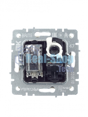 Розетка телевизионная двойная TV+RJ45 IEK Brite РТВ/РК12-БрА (BR-AK20-1-K47) кат.5E алюминий