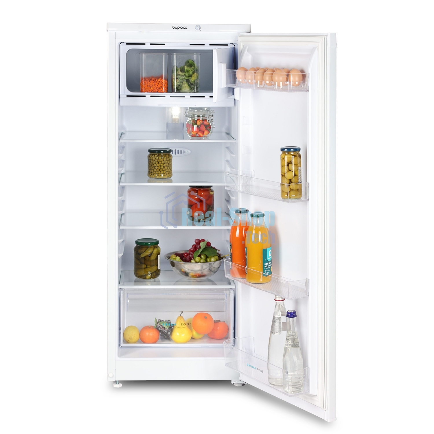 Холодильник Бирюса 410 белый однокамерный 153/27л морозилка сверху