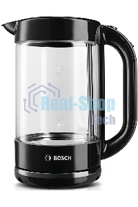 Чайник электрический Bosch TWK70B03 1.7 л, 2400 Вт, черный (корпус: стекло)