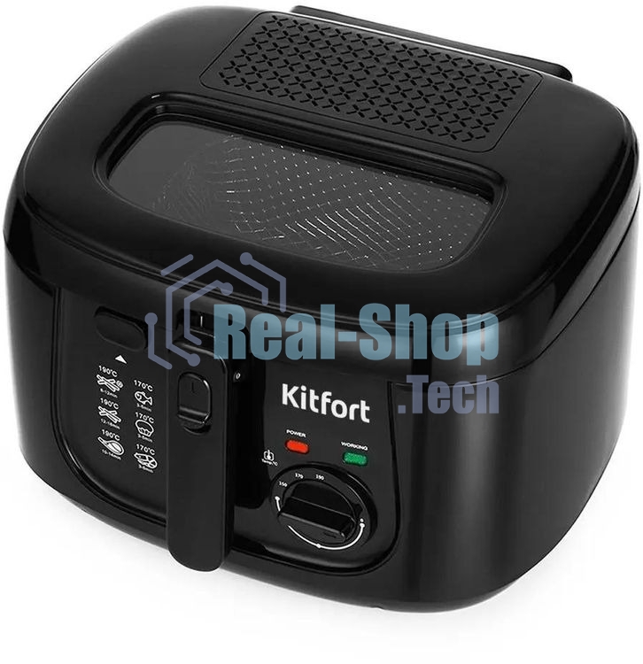 Фритюрница Kitfort KT-2018 чёрный, 1800 Вт, 2.5 л, 0.375 кг