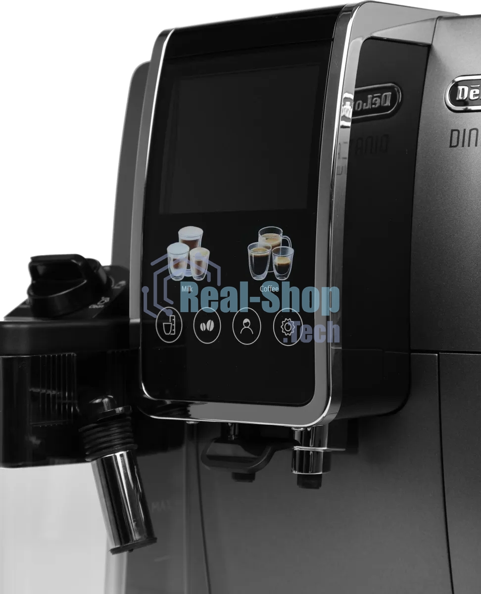 Кофемашина автоматическая DeLonghi Dinamica Plus ECAM380.95.TB черный/серый, исп. кофе - зерновой/молотый, 1.8 л, 1450 Вт, 15 Бар.