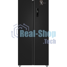 Холодильник Weissgauff WSBS 500 Inverter NoFrost Black двухкамерный 270/180л морозилка слева, No Frost, Side by Side