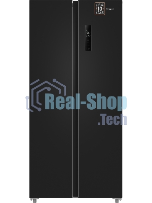 Холодильник Weissgauff WSBS 500 Inverter NoFrost Black двухкамерный 270/180л морозилка слева, No Frost, Side by Side