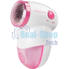 Машинка для удаления катышков Galaxy LINE GL 6301, белый c розовым, питание: 2 батарейки 