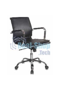 Кресло руководителя Бюрократ CH-993-Low/Black черный, низкая спинка, искусственная кожа, крестовина хром