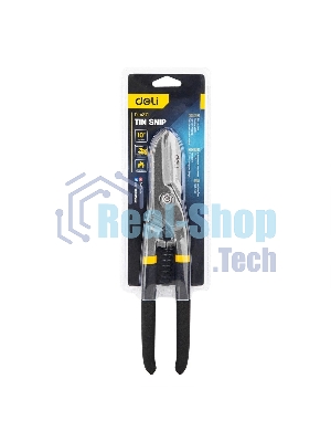 Ножницы по металлу прямые Deli DL4371 250мм, высокоуглеродистая сталь 55, прорезиненная рукоятка