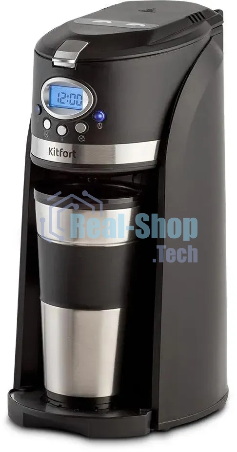 Кофеварка капельная Kitfort КТ-797 черный/нержавеющая сталь, исп. кофе - молотый, 0.42 л, 800 Вт.