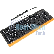Клавиатура проводная A4Tech Fstyler FK10, USB, черный/оранжевый