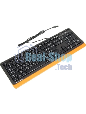Клавиатура проводная A4Tech Fstyler FK10, USB, черный/оранжевый