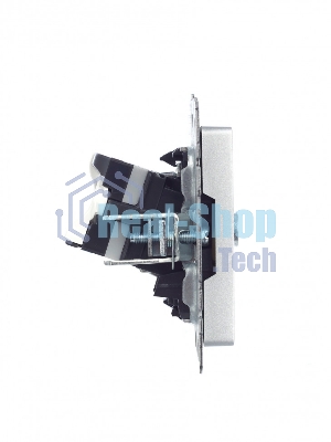Розетка телевизионная двойная TV+RJ45 IEK Brite РТВ/РК12-БрА (BR-AK20-1-K47) кат.5E алюминий