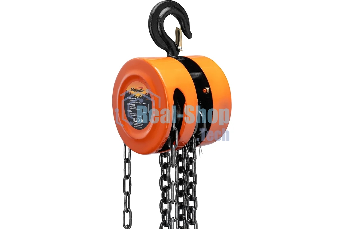 Таль цепная Sparta 1 т, h подъема 2,5 м, расстояние между крюками 300 мм