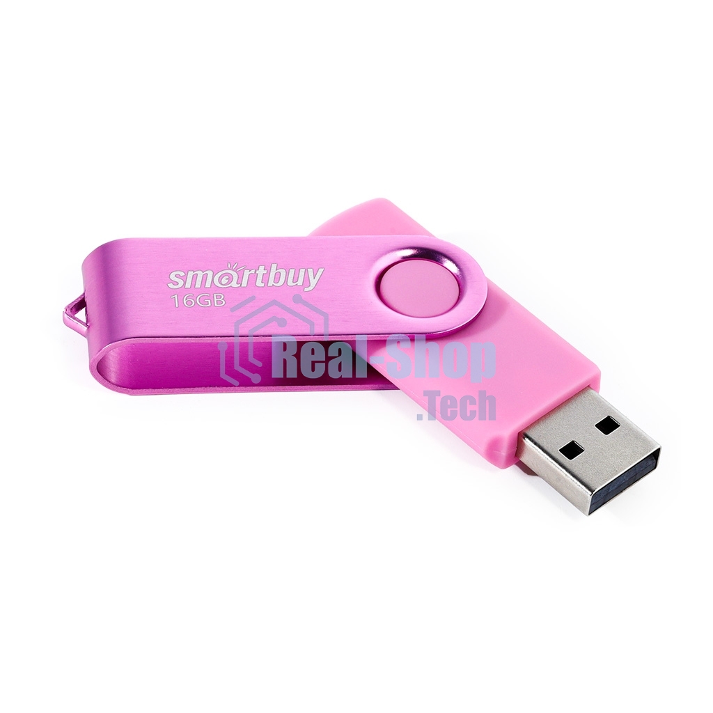 Флешка USB Smartbuy Twist Pink (SB016Gb2TWP), 16Gb, USB 2.0, R/W 15/12, розовый
