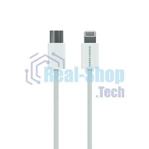 Кабель MORE CHOICE (4620202550408) K73i USB 3.0A PD 20W для Lighting 8-pin Type-C - нейлон 1м белый