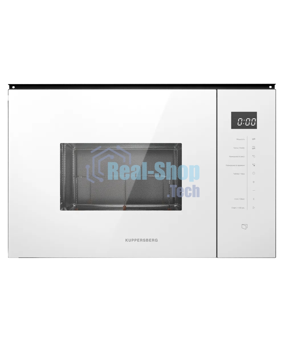 Микроволновая печь встраиваемая Kuppersberg HMW 651 W, объем 25 л, мощность 900 Вт, 5 уровней мощности, гриль, 8 автоматических программ, размораживание, сенсорное управление, белый
