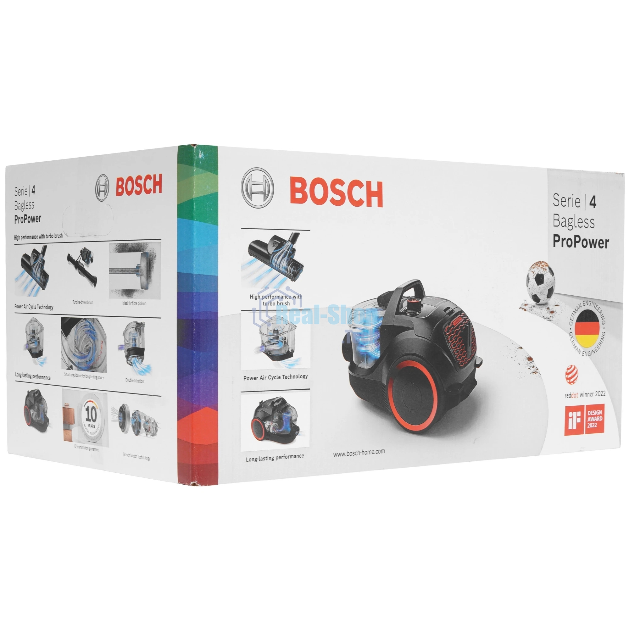 Пылесос Bosch BGS21POW2 черный, 700 Вт, уборка сухая, пылесборник контейнер 2 л