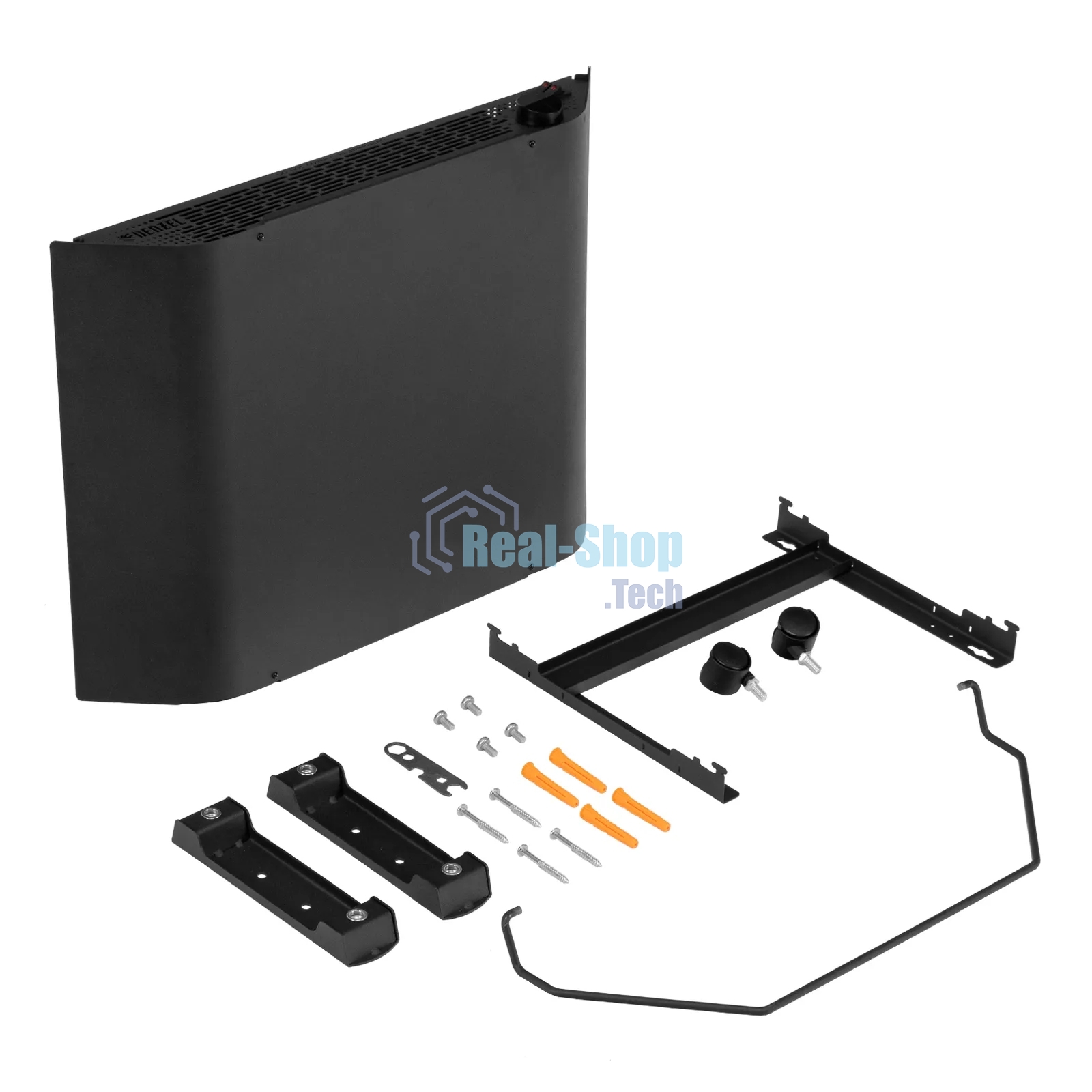 Конвектор Denzel XCE-1000B черный, 1000 Вт, 15 м2, термостат