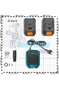 Гайковерт аккумуляторный Bort BSR-21U (2х4АЧ+ЗУ) 93418477 800 Нм, 0-2700 об/мин, акб Li-Ion, аккумуляторная система Makita 18V LXT 18 В, вес 1.4 кг
