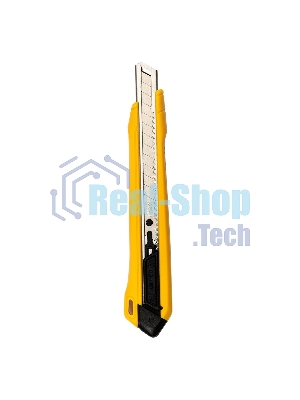 Технический нож Deli DL009B 9 мм SK4, лезвие 13 секций, ударопрочный корпус. Кнопка автоматической блокировки.