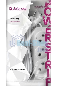 Удлинитель Defender (99276) B230 - 3 роз х 2 м, белый