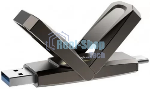 Флешка USB Netac US5 128Gb USB 3.2+TypeC Solid State Flash, up to 550MB/500Mb/s