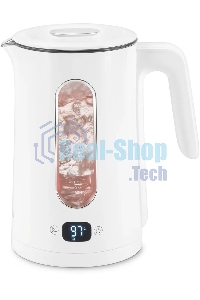 Чайник электрический Hyundai HYK-G5510 1.5л. 2200Вт белый/прозрачный корпус: стекло