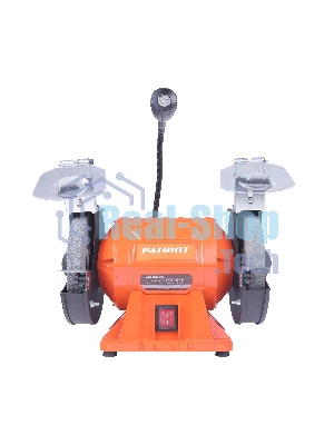 Станок заточной PATRIOT Expert GM 150 PL, подсветка, 375Вт, 2980об/мин,150мм диск, А36/А60 зерн, посадочный 12.7мм, асинхронный, адаптер на круги 32 мм