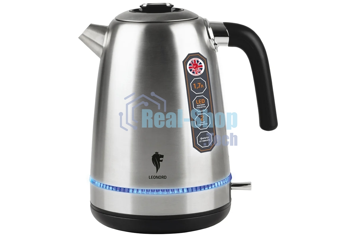 Чайник электрический LEONORD LE-1502 1,7 л, 2200 Вт, нержавейка, стальной