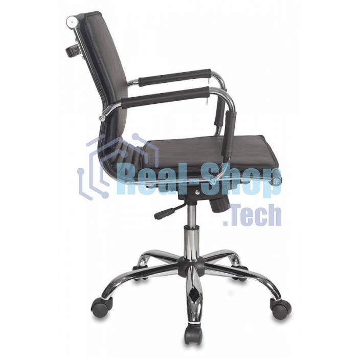 Кресло руководителя Бюрократ CH-993-Low/Black черный, низкая спинка, искусственная кожа, крестовина хром