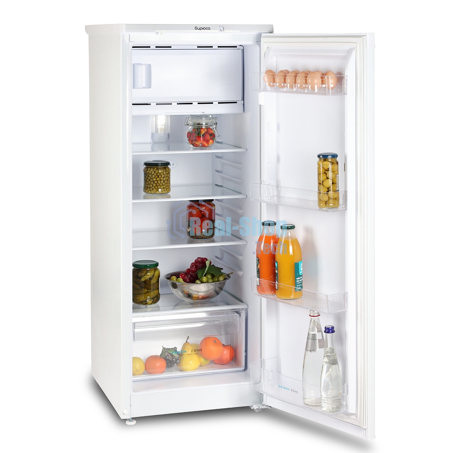 Холодильник Бирюса 410 белый однокамерный 153/27л морозилка сверху