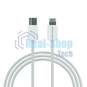 Кабель MORE CHOICE (4620202550408) K73i USB 3.0A PD 20W для Lighting 8-pin Type-C - нейлон 1м белый