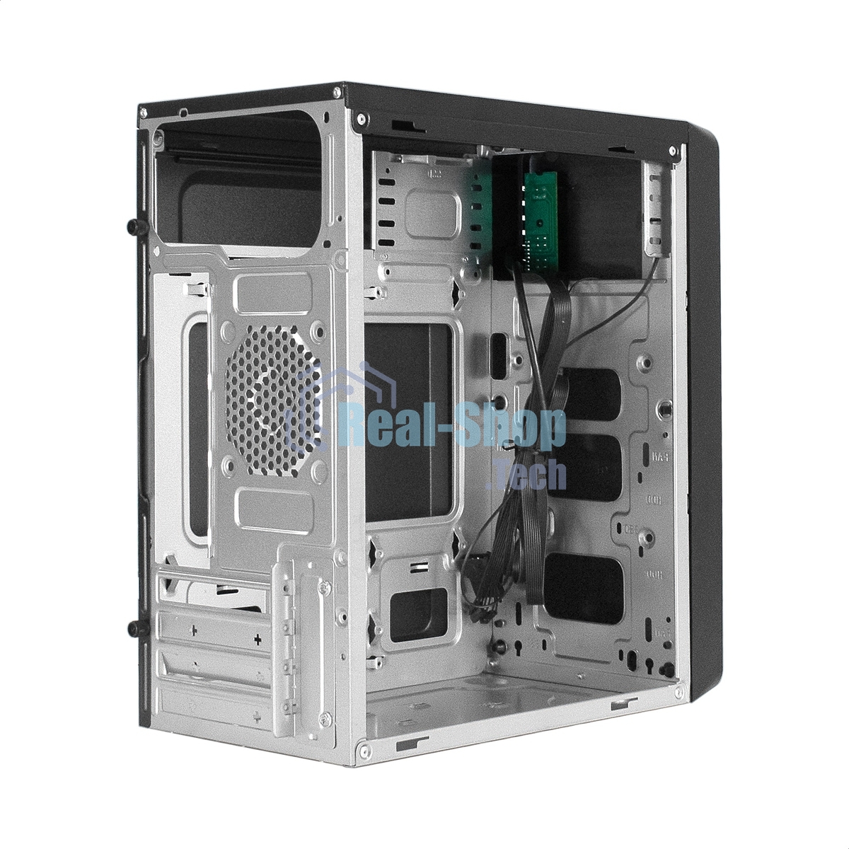 Компьютерный корпус Minitower ExeGate mEVO-7805 (mATX, без БП, 2*USB+1*USB 3.0, аудио, черный, с 2*RGb подсветкой)