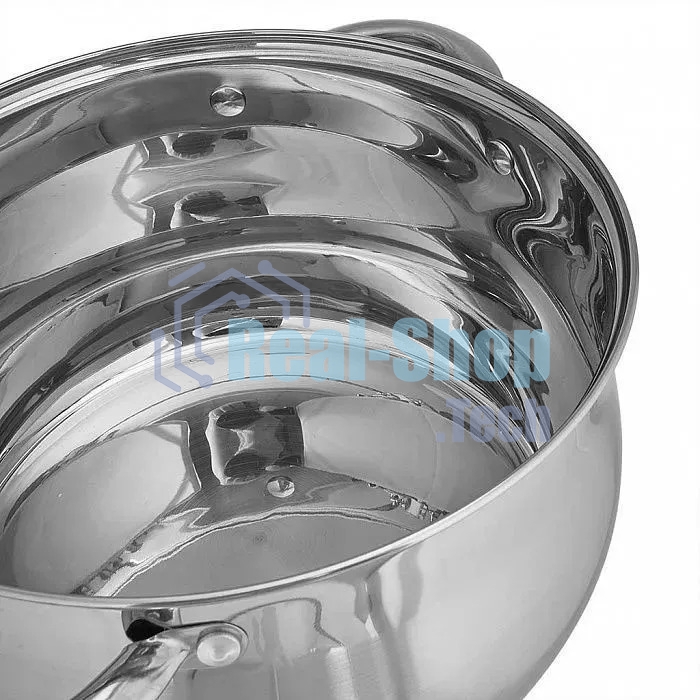 Набор посуды WEBBER BE-616/6 из нерж.стали 6 пр. 2,1 л, 2,9 л, 3,9 л со стеклянными крышками В наборе 6 предметов: кастрюля со стеклянной крышкой 16х10,5 см; 2,1 л кастрюля со стеклянной крышкой 18х11,5 см; 2,9 л кастрюля со стеклянной крышкой 20х12,5см; 3,9л Толщина стали 0,5 мм
