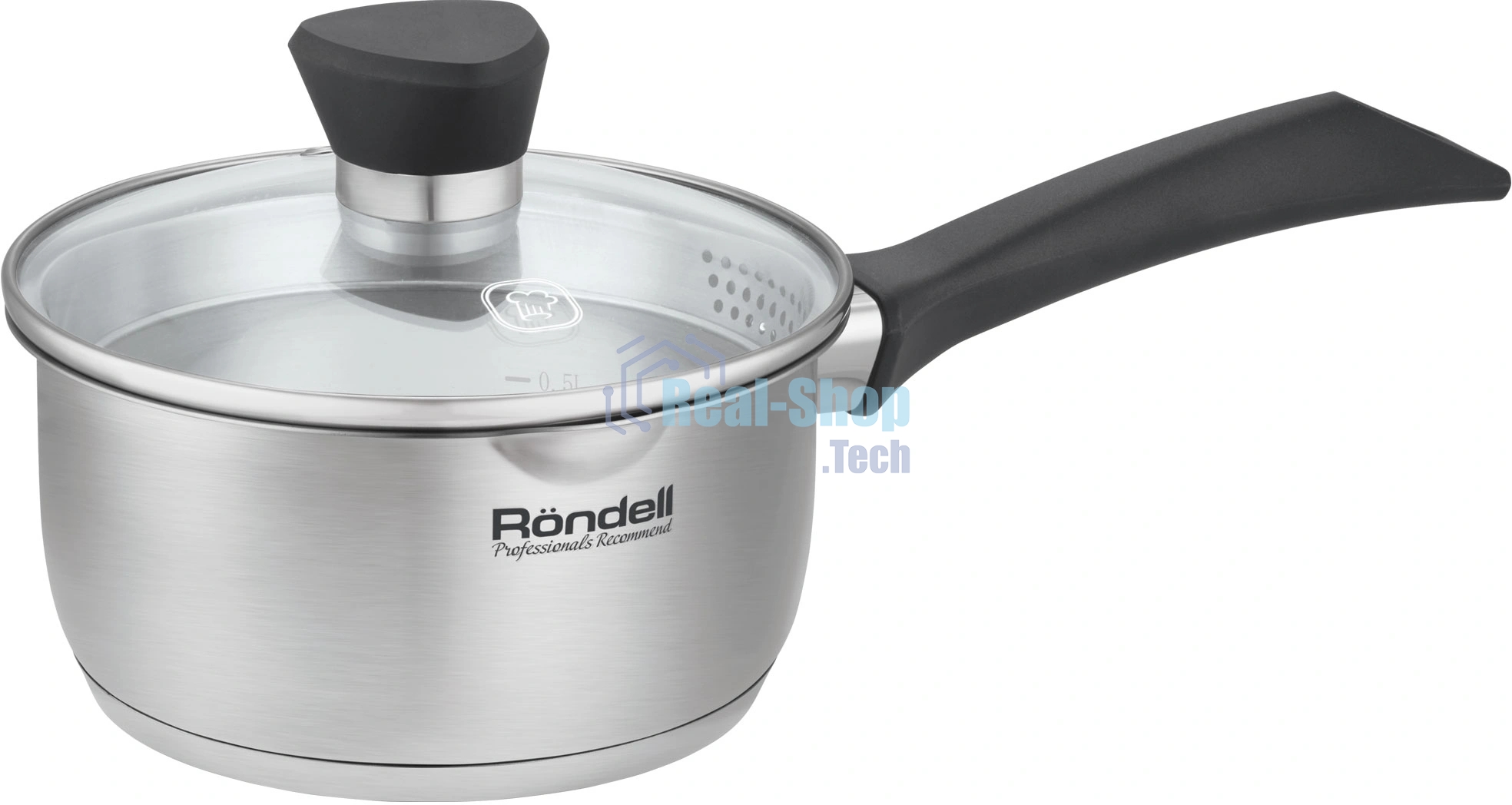 Ковш Rondell Strike Grey Ultra RDS-1946 1.3 л. d=16 см (с крышкой) стальной