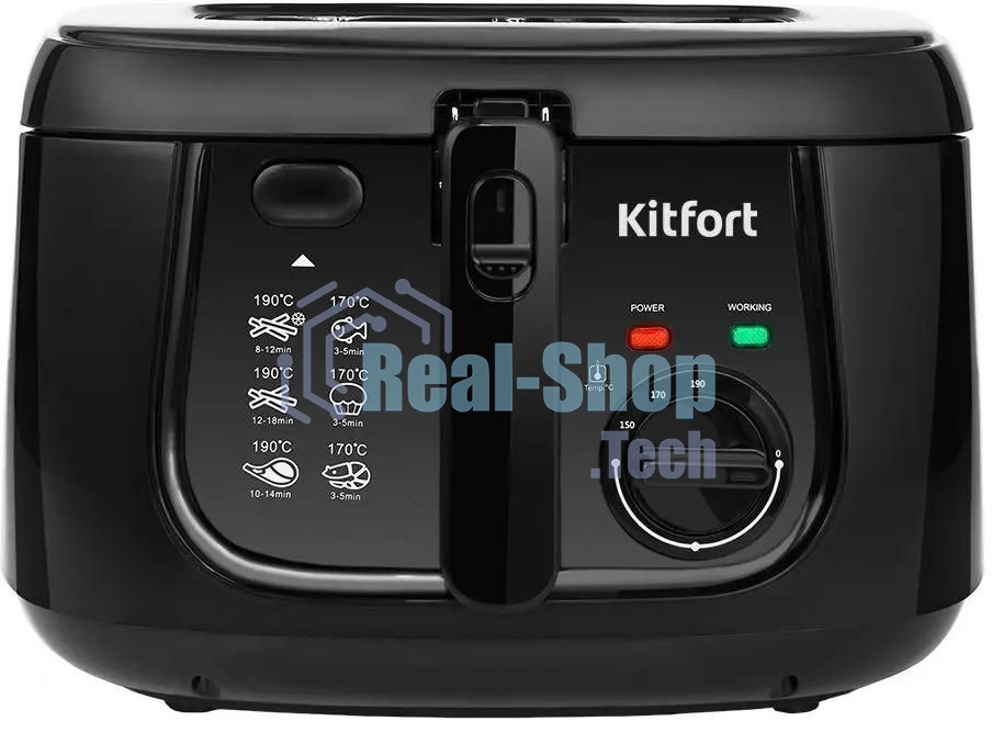 Фритюрница Kitfort KT-2018 чёрный, 1800 Вт, 2.5 л, 0.375 кг