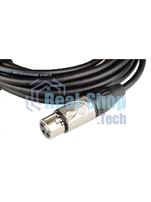 Кабель микрофонный FORCE FMC-05/6XLR (M) - XLR (F), высококачественный балансный, малошумящий с проводниками из безкислородной меди OFC, диаметр 6 мм, профессиональные металлические разъемы, длина 3 м, цвет черный